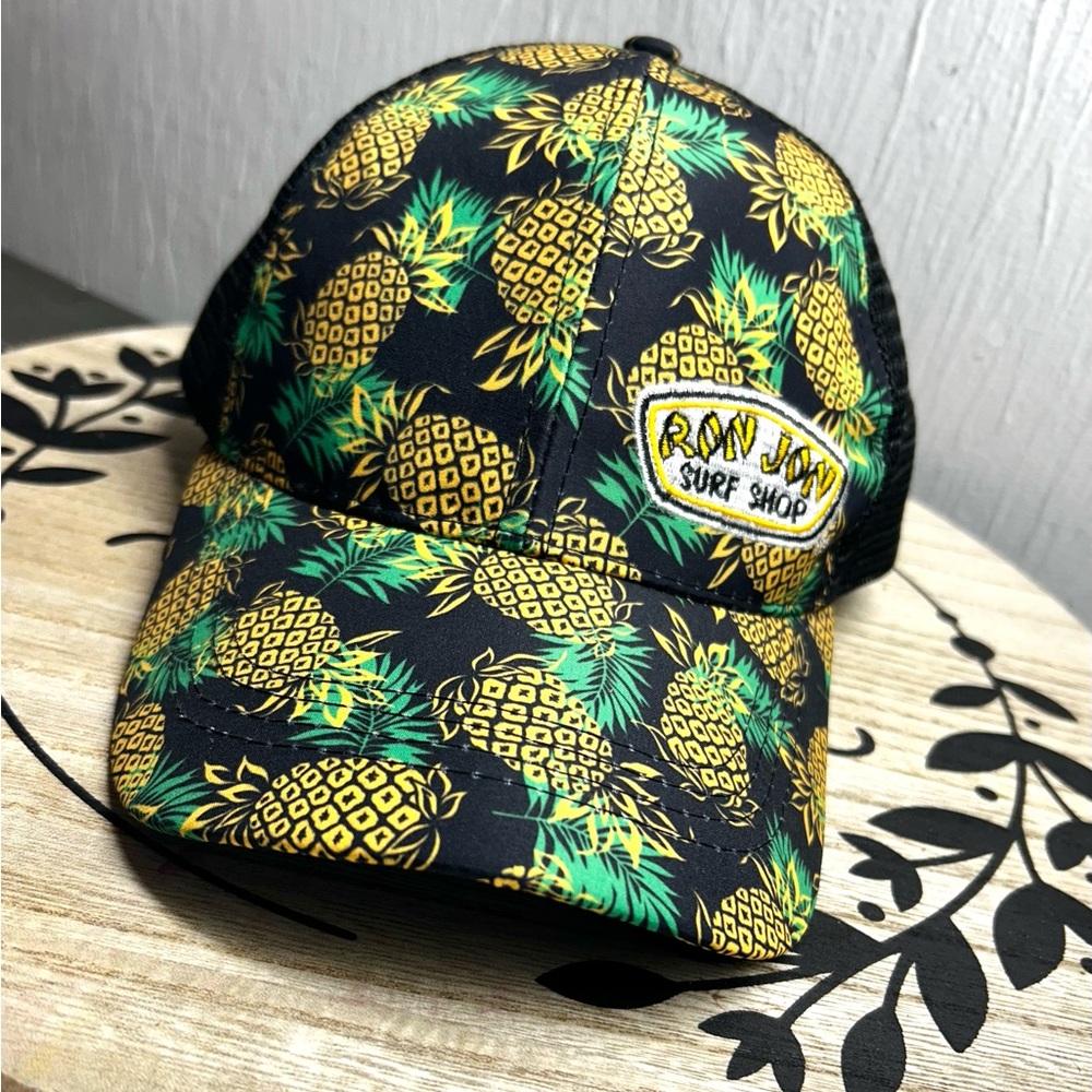Ron Jon Surf Shop Hat Pineapple Palm Tree Trucker Black Mesh
Adjustable